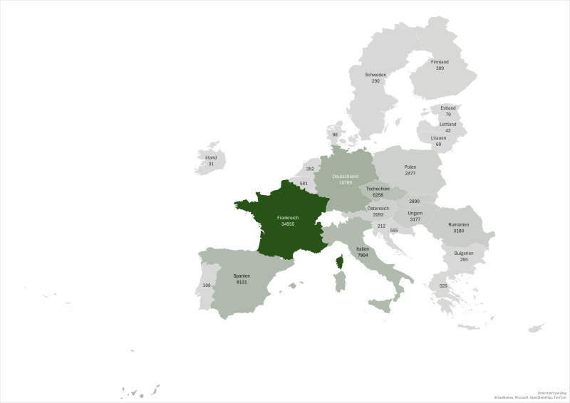 Anzahl der Gemeinden in der EU 