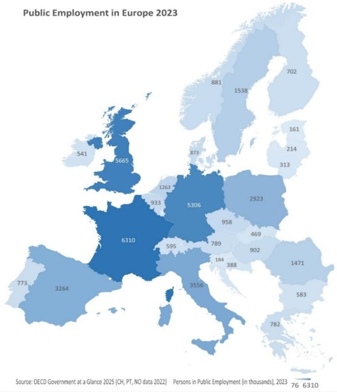 Figure 1: Persons in Public Employment (in thousands), 2023