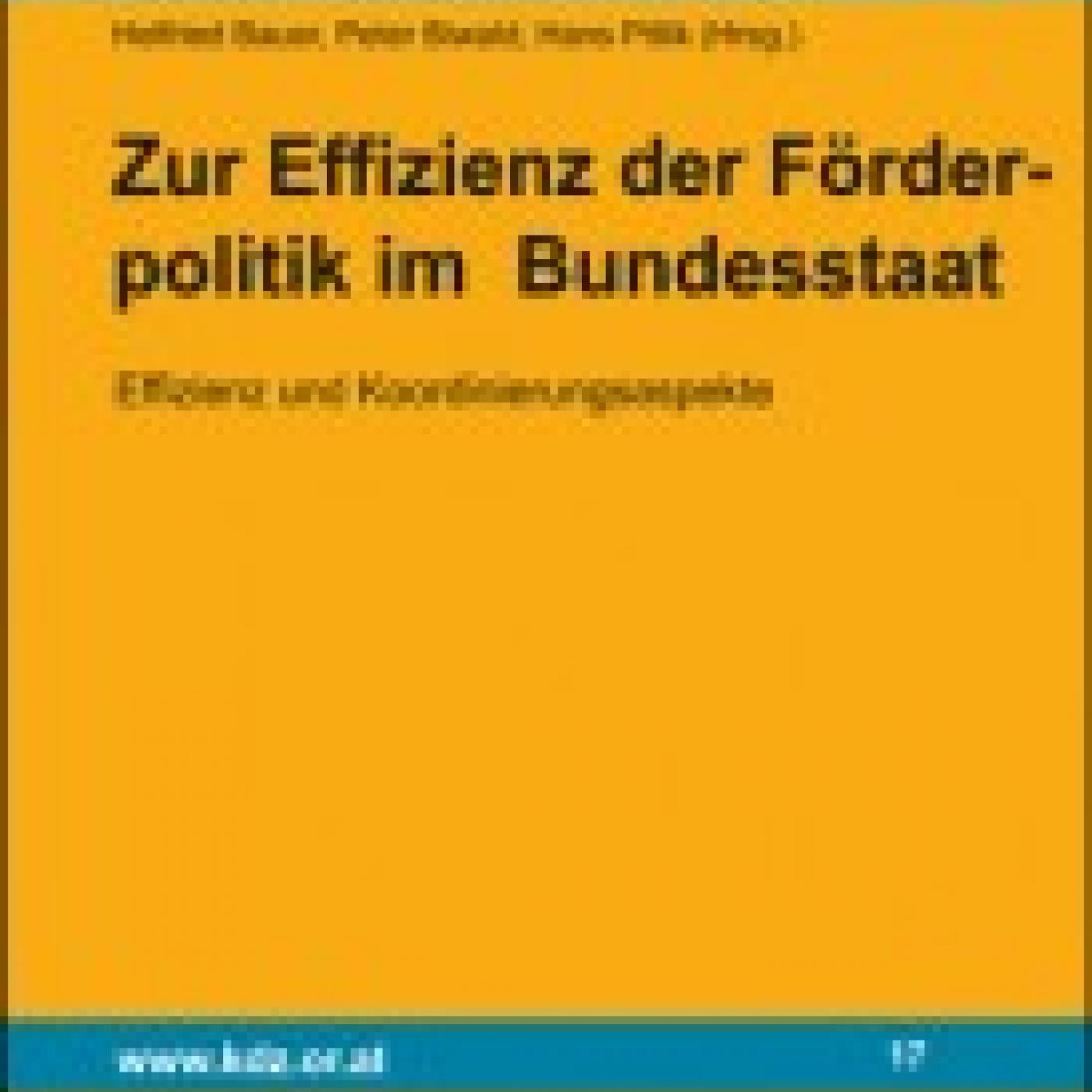 Titelseite Band 17: Zur Effizienz von Förderungen