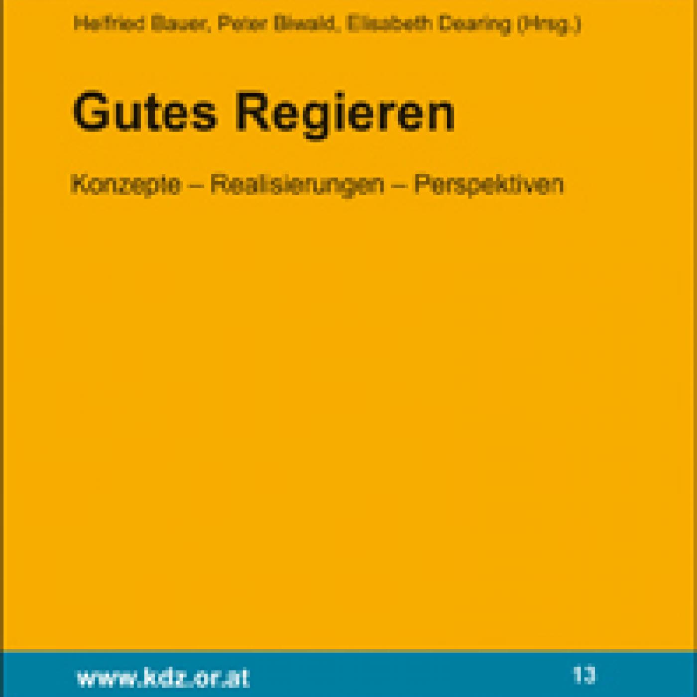 Titelseite Band 13: Gutes Regieren Konzepte